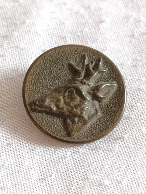 Ancien Bouton Vénerie - Tête De Cerf