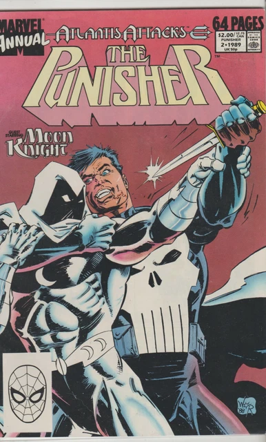 Marvel Comics Punisher Annual #2 (1989) Moon Knight 1St Print Vf