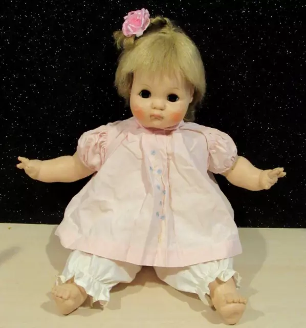 Madame Alexander 1965 Vintage 20” “Puddin”Crier Baby Doll -Blonde w/Black Eyes