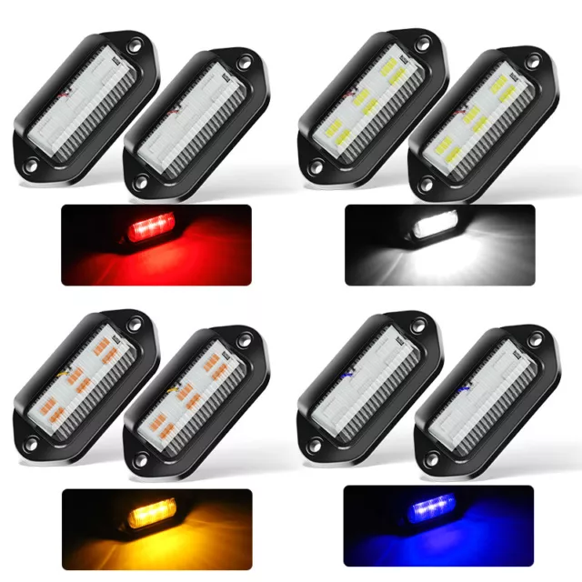 2x LED License Plate Light Tag Lamps Assembly Universal for Truck Trailer RV Van 2