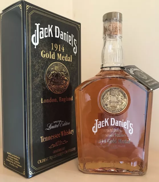 Jack Daniels 1914 Gold Medal Tennessee Whiskey 750ml 45% Box & unregisteredTag!! 3