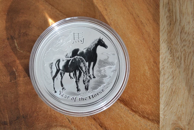 2014 Australia silver lunar year of the Horse 1 oz  GEM/BU