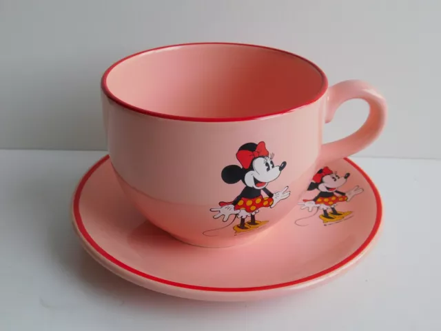 TAZZA DA COLAZIONE Vintage Minnie Walt Disney Company Rosa Bordo