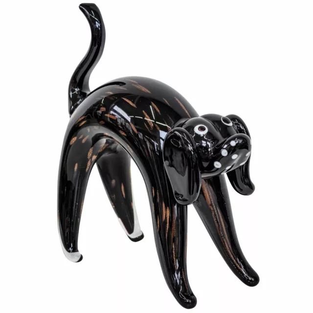 Glasfigur Figur Hund Tier Glas im Murano Antik Stil 18cm