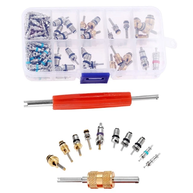 Lot De 10 Noyaux De Valve M8 Pour Climatisation Auto - Cuivre Doré - Pièces De Réparation AC Voiture/Camion