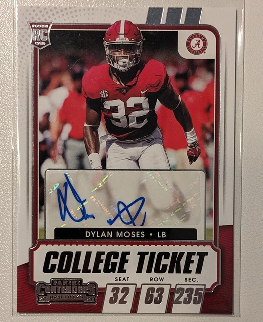 2021 Panini Contenders Draft Picks #164  College Ticket Autographs Dylan Moses