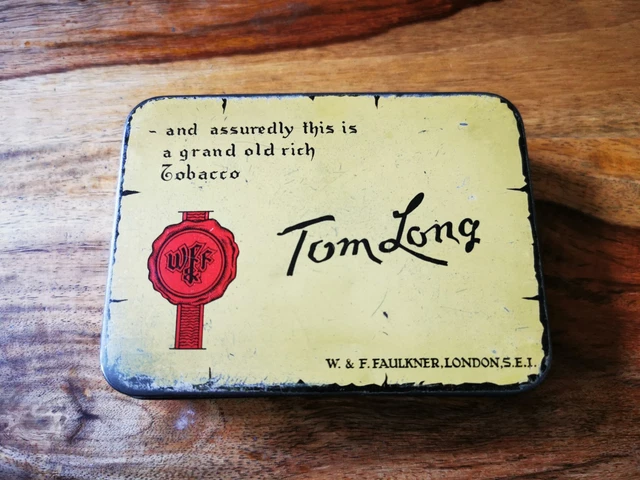 tom long tobacco TOM LONG TOBACCO EMPTY TIN 4.5 x 3.25