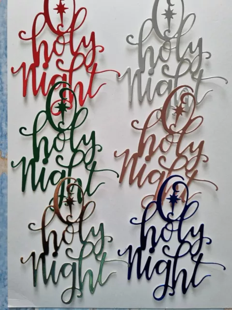 6 Large Christmas 'Holy Night' 4.5" x 4" Craft Die Cut Card Toppers (SET 1)