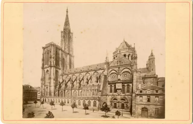 France, Strasbourg, Vue de la cathédrale, côté, ca.1880, Vintage albumen print v