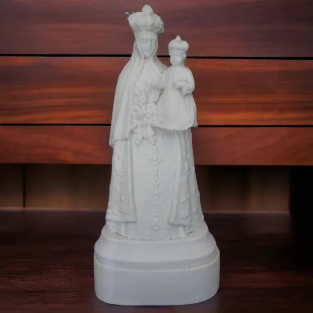 Late 19th Century French Parian Ware Bisque Madonna and Child Statuette