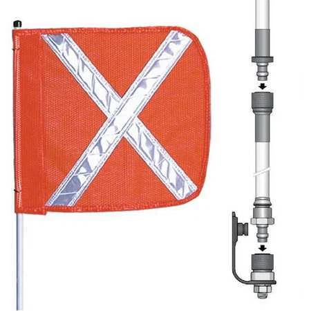 Checkers Industrial Products Fs10x-Spqd-O Warning Whip,10 Ft.,Includes Flag