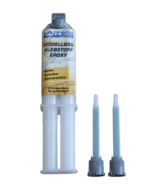 10x Sanremo Modelismo Pegamento Epoxy 25ml + 40 Mischdüsen Pegamento