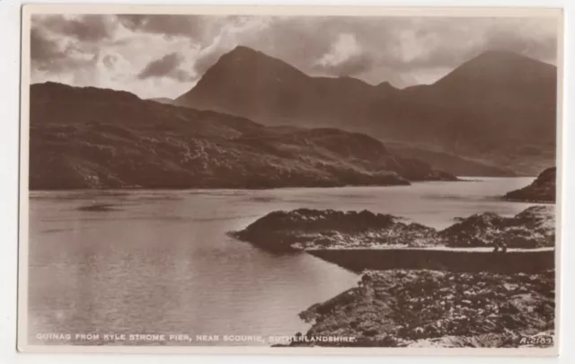 Quinag from Kyle Strome Pier, nr. Scourie, Sutherland RP Postcard, B321