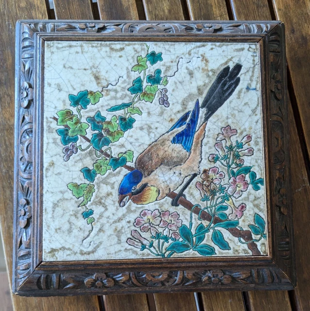 Dessous De Plat Ancien En émaux De La Louvière (fait Main, Céramique Multicolore)
