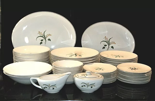 Vintage MCM Edwin Knowles "Forsythia" X-2247-E-1 Dinnerware. Made in The U.S.A.
