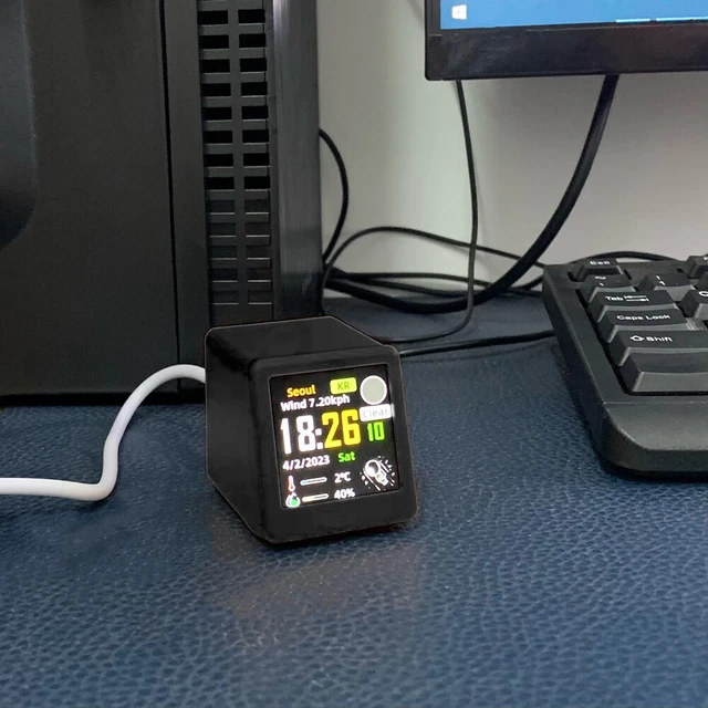 Digital Analog Alarm Clock Multi-function WiFi Clock As Cool Gift (Black) FS2#