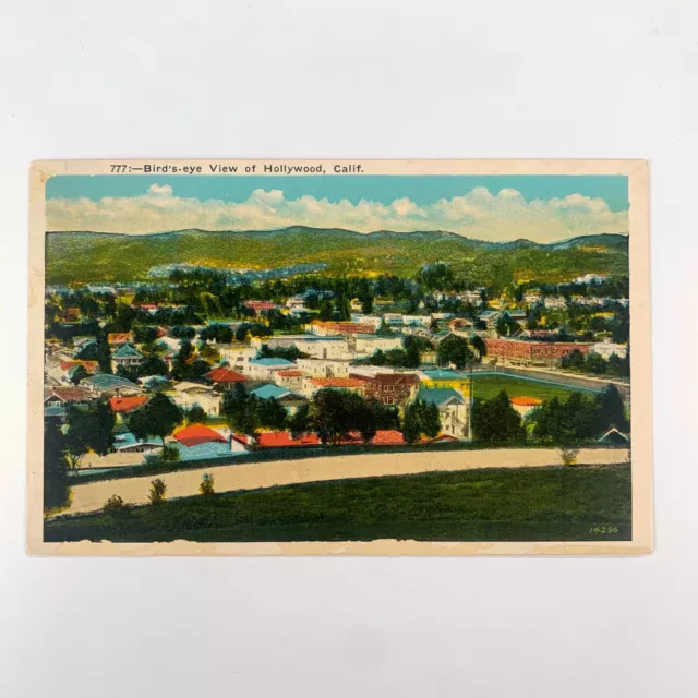 Postcard California Hollywood CA Aerial Bird Eye View 1920s Unposted