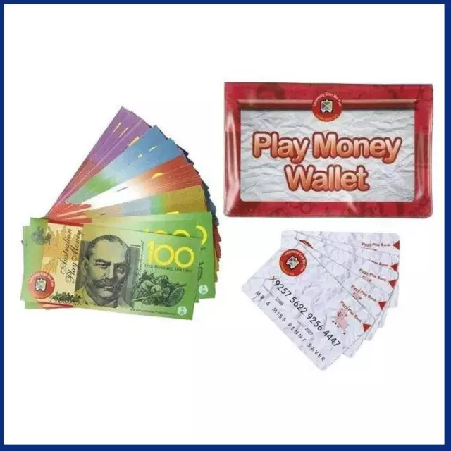 Money Management Learning Set for Kids: Realistic Australian Play Money and Cre