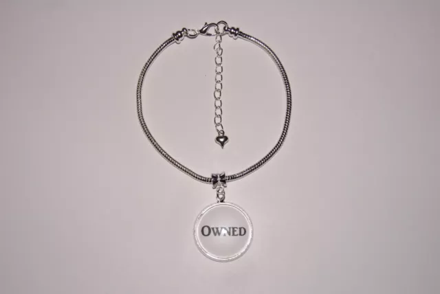 Owned Word Charm Euro Anklet Ankle Chain Jewellery Hotwife Dom Submissive Slave 2