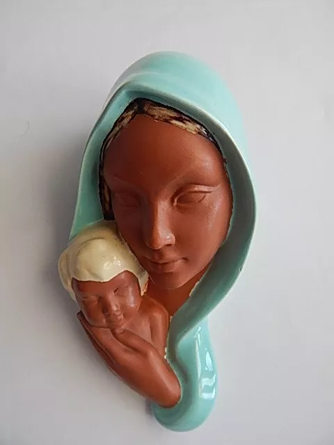 Gmundner Keramik Wandmaske Madonna mit Kind Neuwertig