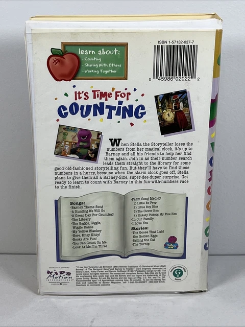 BARNEY: IT'S TIME for Counting (VHS, 1997) TESTED $15.99 - PicClick CA