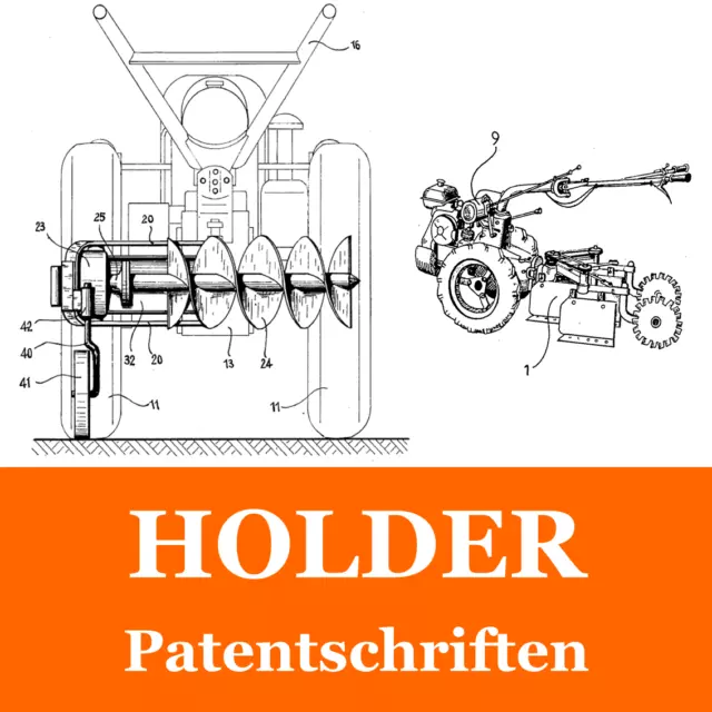 HOLDER Einachser+Schlepper # 2167 Seiten mit 257 Patentschriften # PDF-Buch