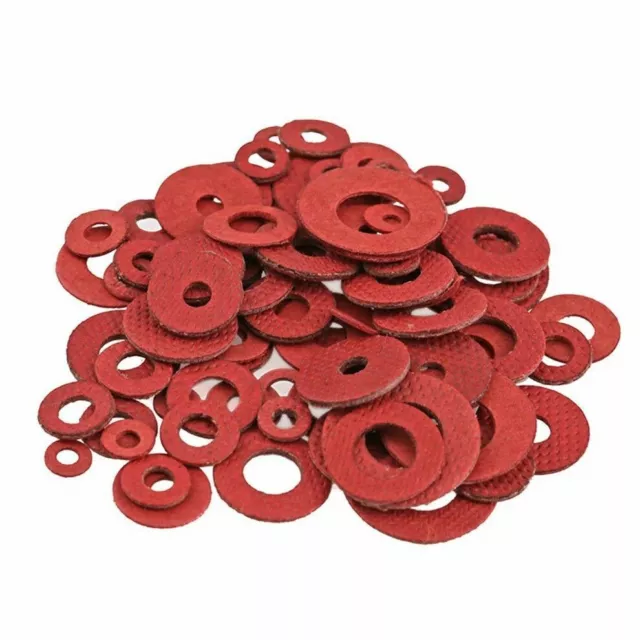 Red Insulating Fiber Flat Washers M2- M8 Red Paper Meson Gasket Sealing Washers