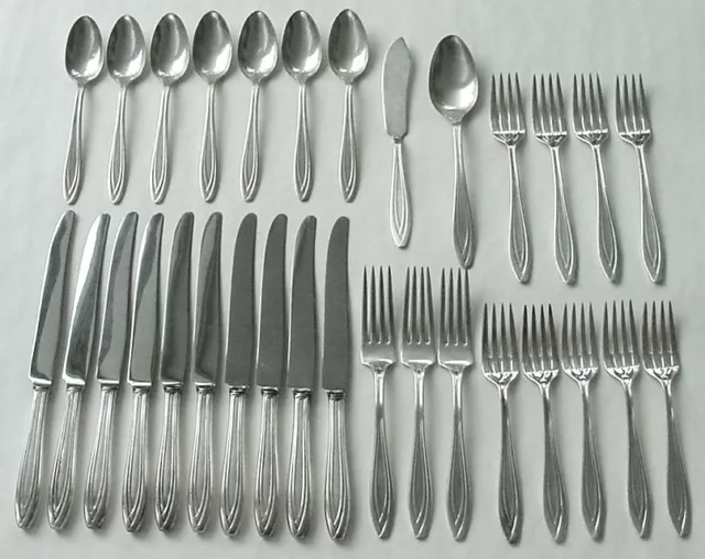 Vintage 1847 Rogers Is, Silhouette Pattern, Silverplated Flatware, 31 Pcs., 1930