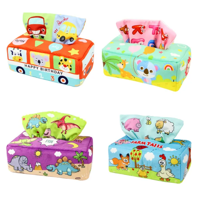 Sensory Baby Pull Tissue Box Toy Kids STEM Montessori Educational Preschool Toys