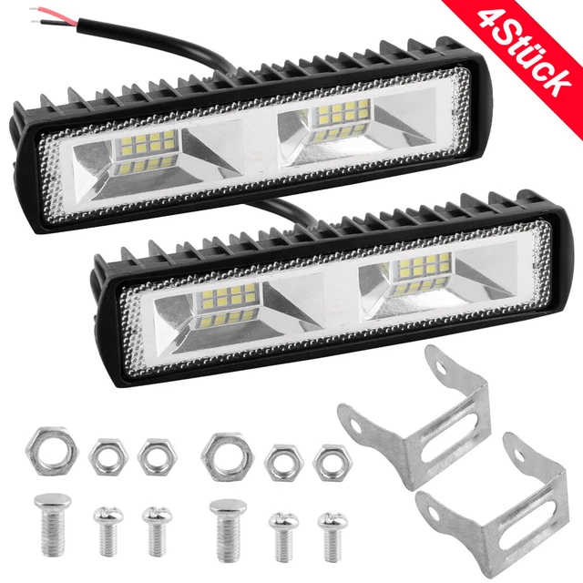 4x 12V Auto Offroad SUV LED Fari da Lavoro Fari Posteriore Barre Lucide