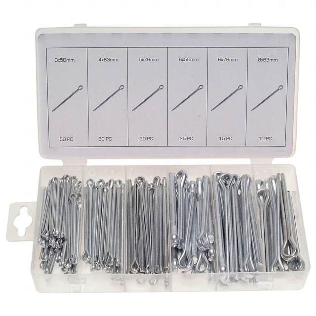 Sicherungssplinte Splinte Sortiment Sortimentskasten Länge 25 - 64 mm 150-tlg.