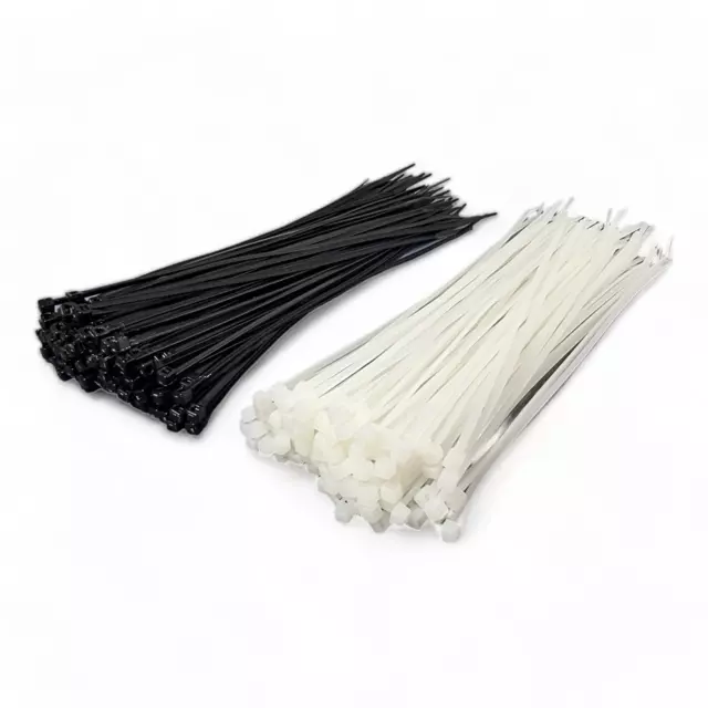 Black & White Cable Ties Premium Zip Ties Cable Tidy Long Short Small All Sizes 2