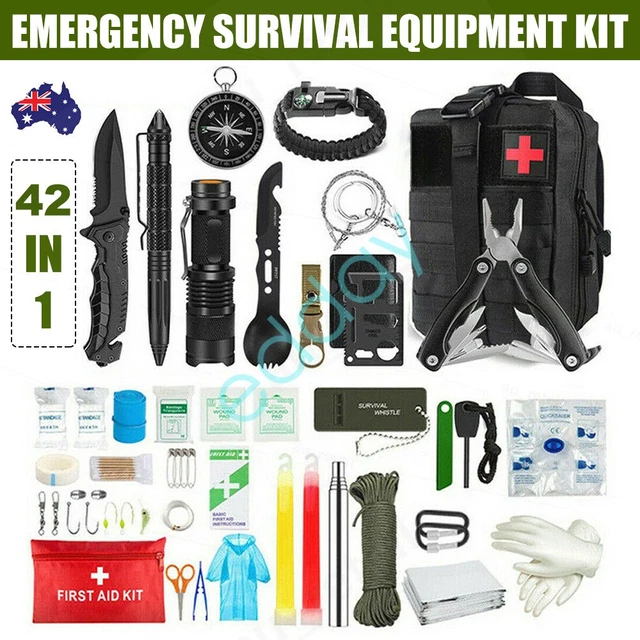 EMERGENCY SURVIVAL EQUIPMENT Kit Outdoor Filter Tactical Hiking Camping ...
