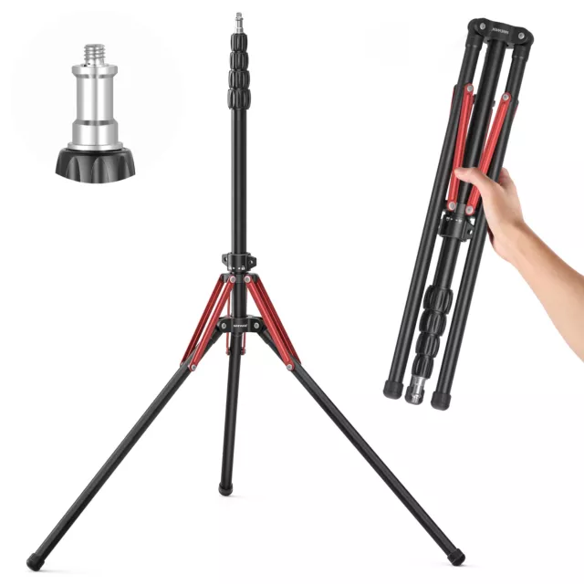 NEEWER Light Stand with 180° Reversible Legs,1/4"-3/8" Screw Adapter and Bag