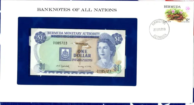 Banknotes of All Nations Bermuda 1 Dollar 1982 P-28b.3 UNC A/6 085723