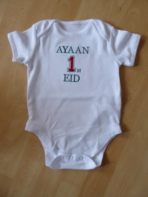 Combinaison personnalisée brodée première EID bébé croissance garçon fille cadeau