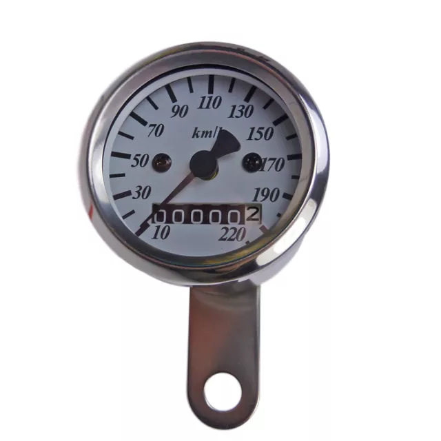 Chrom Mini Tachometer Speedometer 48 mm Motorradtacho +Schrumpfschlauchset