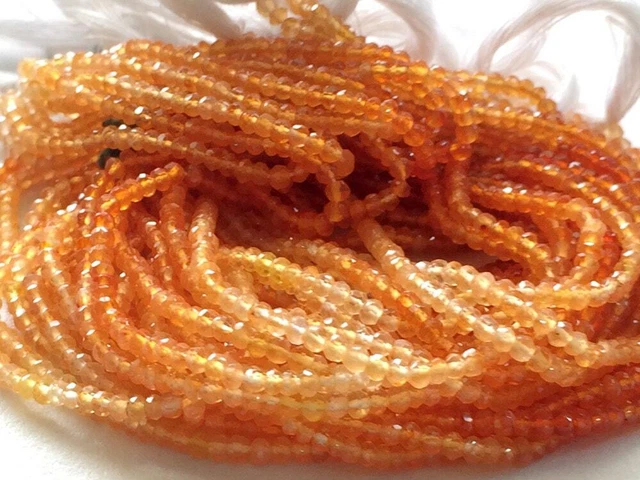 2.5mm Cornaline Dégradé Micro Facettes Rondelles Orange