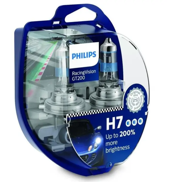 Philips H7 12V 55W PX26d RacingVision GT200 2 Stück bis zu +200 %*