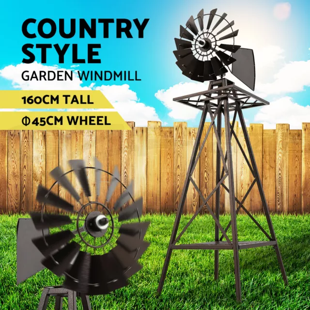 Gardeon Garden Windmill 160cm Metal Ornaments Outdoor Decor Ornamental Wind Mill
