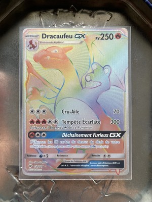Carte Pokemon Dracaufeu GX Secrète Rare FR 150/147 Ombres Ardentes.