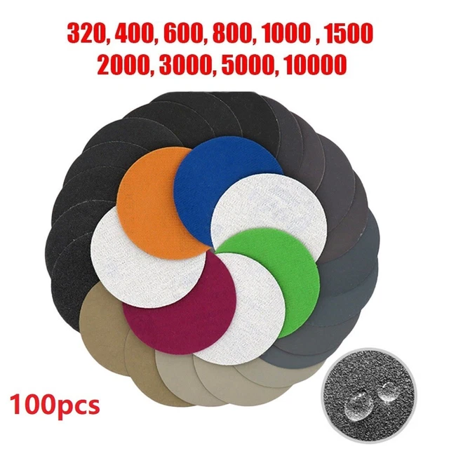 Durabilità Sandpapers Impermeabile Aggancio Facile 320-10000 Grana 100pcs Nuovo