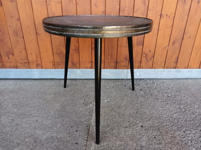 50s Mesa Vintage en Forma de Riñón Centro Rockabilly Retro Metal Redondo 50er
