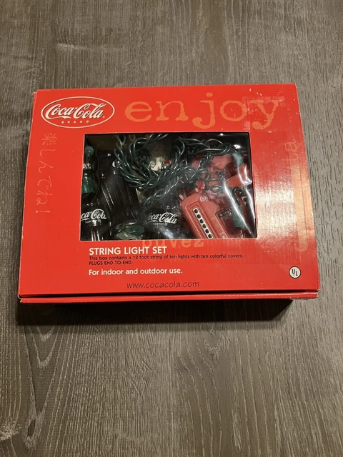 Brand New 1999 Coca-Cola String Light Set Bottles & Vending Machines 12’ String