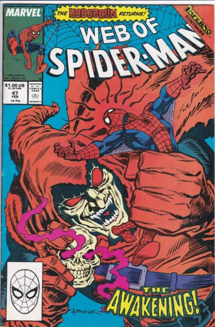 Web of Spider-Man #47 Vol. 1 (1985-1998, 2012)Marvel Comics,High Grade,Direct