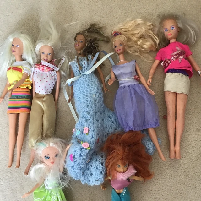 7 X Barbie Bratz Sindy Style Dressed Dolls Rock Star Princess Disney Winx