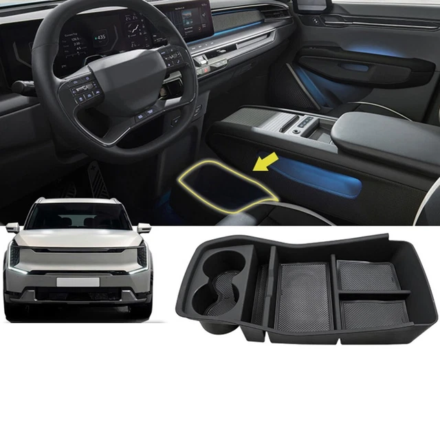 For Kia EV9 Car Central Control Storage Box Armrest Organizer Cup Holder Tray