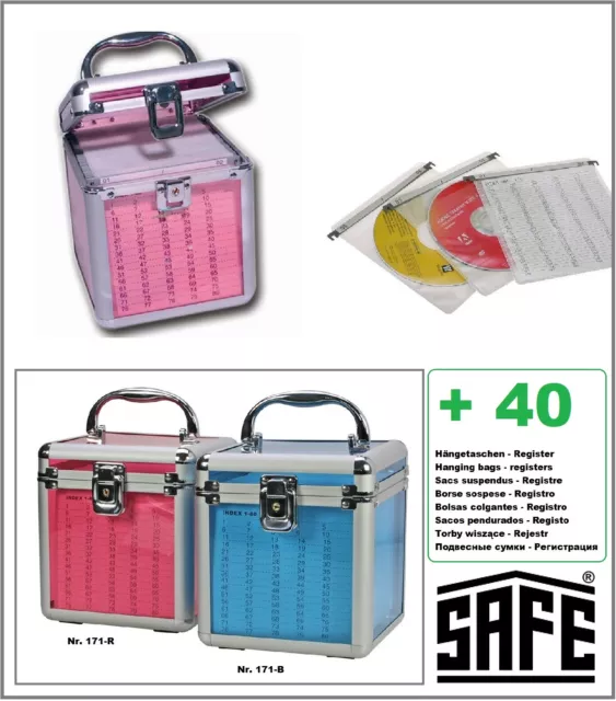 ALU CD Valise Acrylique Rose Étoile Safe 171-R 40 Sacs De Pour 80 DVD Disque