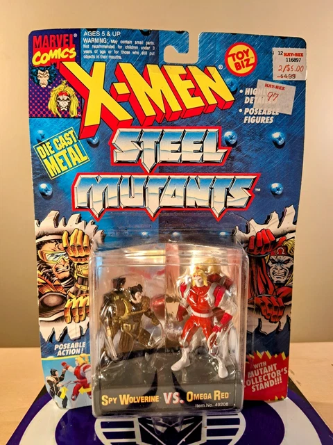 X-Men Steel Mutants Spy Wolverine Vs Omega Red 1994 Toy Biz Die Cast Metal New