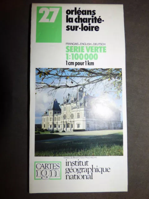 Carte IGN verte 27 orleans la charite sur loire 1992